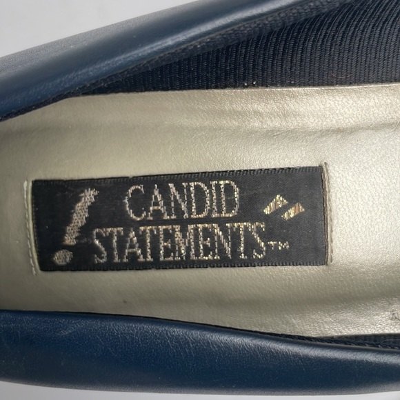 candid statements world heels leather navy blue kitten heel pumps size 7… - Picture 7 of 10